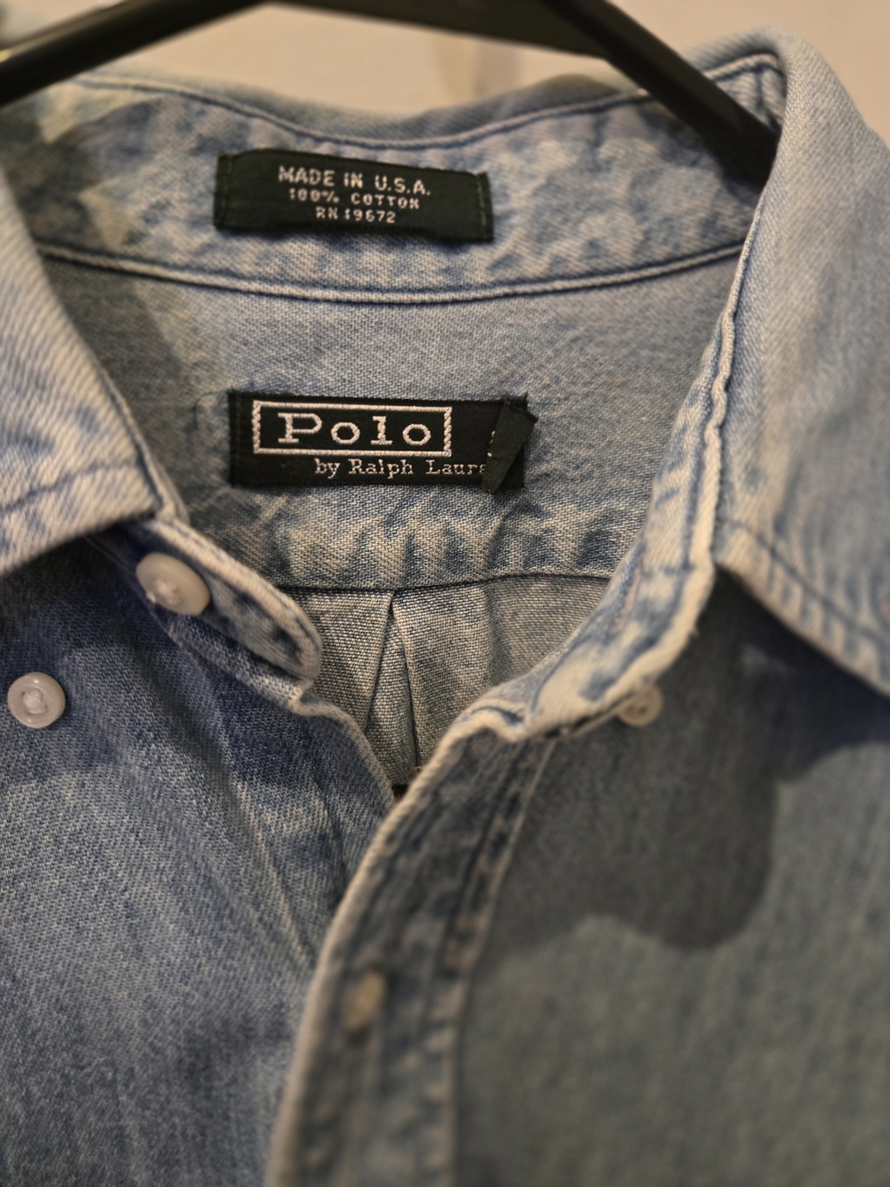 Polo by Ralph Lauren Light Blue Denim Button-Down Shirt with Pocket Crest - Picture 2 of 7